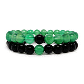 Green & Black Agate Couple Bracelet