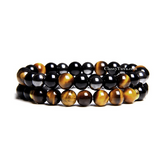 Power & Protection Bracelet – Tiger Eye & Black Agate Crystal Bracelet