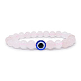 Brings Love Rose Quartz Evil Eye Bracelet with Evil Eye