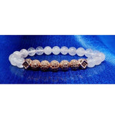 Royal Rose Quartz Bracelet with CZ Charms