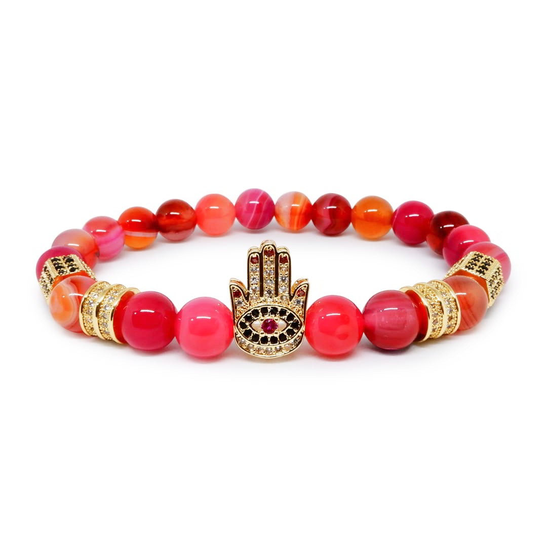 pink agate bracelet