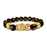 Pixiu Onyx Om Engraved Wealth Bracelet