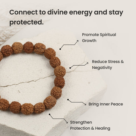 Original 5 Mukhi Rudraksha Bracelet for Peace, Focus & Good Health