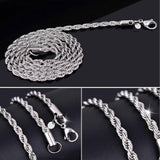 Italian Stainless Steel Platinum Plated Rope Chain for Men