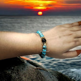 Royal Feroza Bracelet with Crown and Black Obsidian Elegance