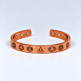 7 Chakra Engraved Magnetic Copper Kada for Men & Women | Spiritual Bracelet