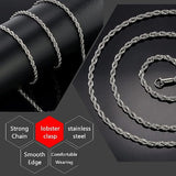 Italian Stainless Steel Platinum Plated Rope Chain for Men