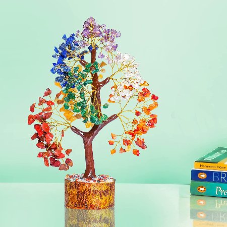 Positive Energy, Fortune, Money &  Good Luck 7 Chakra Tree Bonsai, Feng Shui Decor, Crystal Tree Spiritual Gifts