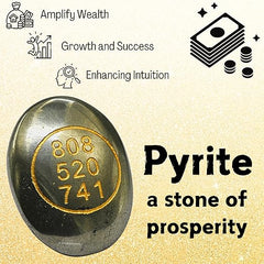 Pyrite Zibu Symbols Crystal for Money - Lucky Stone 808520741 Zibu Coin - 520741 Stone for Money, Wealth, Abundance and Prosperity Manifestation