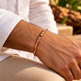 Premium Copper Magnetic Kada Bracelet for Men | Minimalist Open Cuff Design | GemsYatra