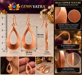 Copper Teardrop Earrings for Women | Traditionally Believed to Support Blood Circulation, Detoxification & Positive Energy