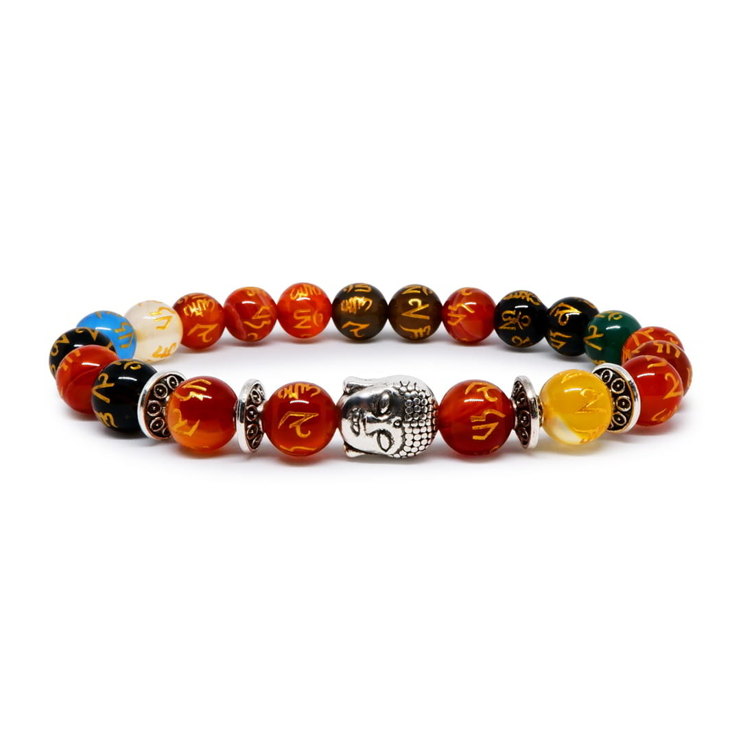 Om Mani Padme Hum Bracelet with Buddha Head
