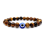 Tiger Eye Bracelet with Evil Eye