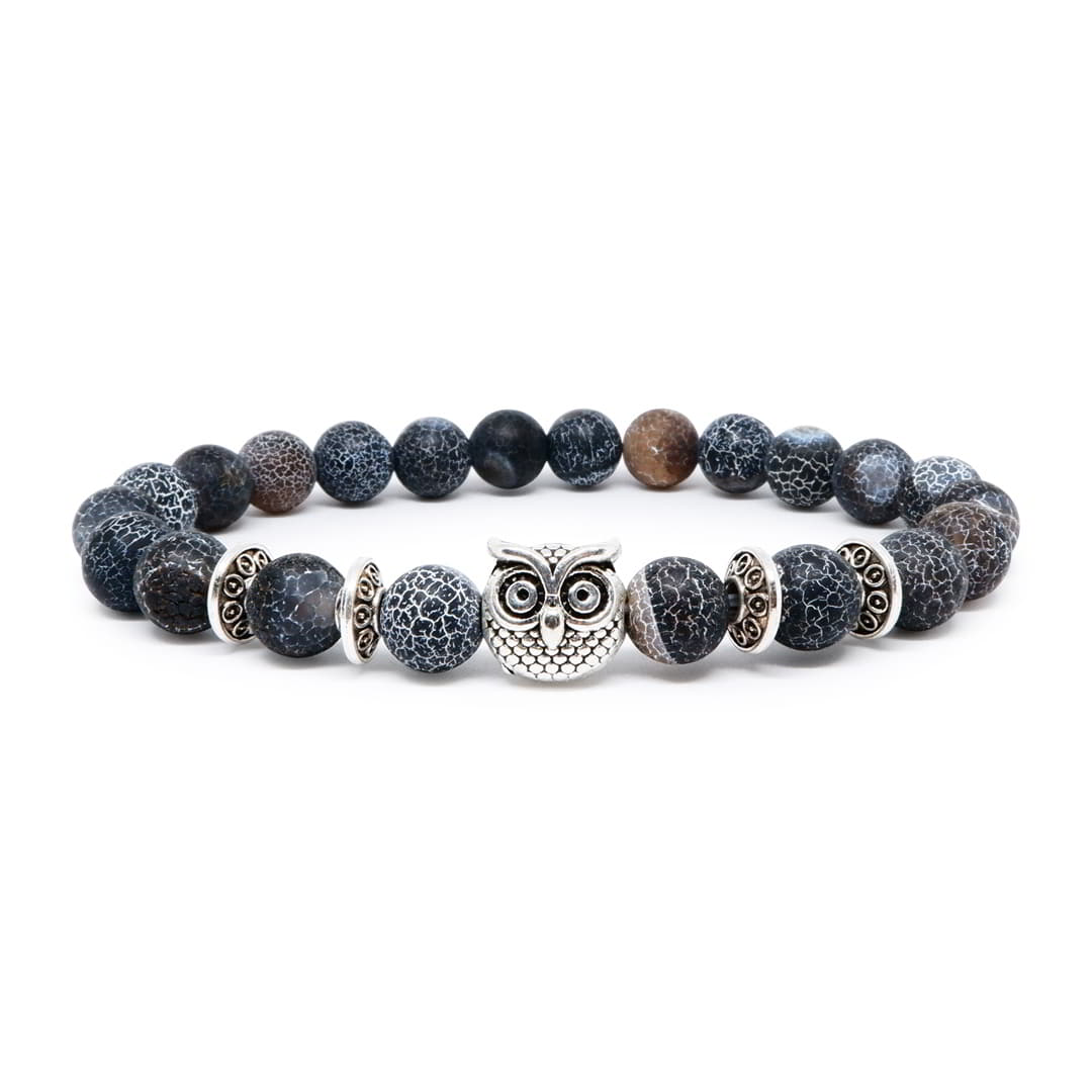 Weathered Stone Bracelet with Lion/Owl Head