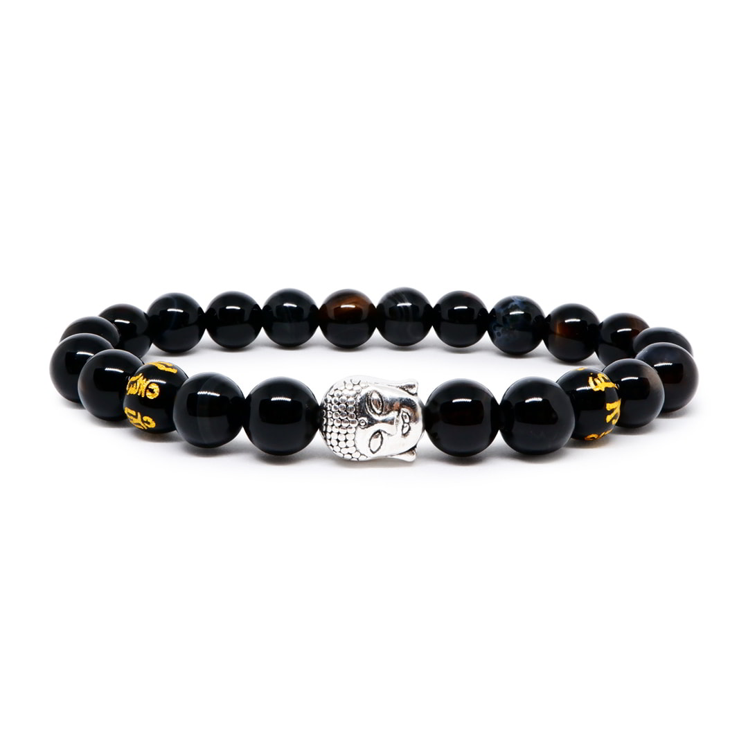 Positive Energy Bracelet with Buddhist Mantra & Buddha Charm