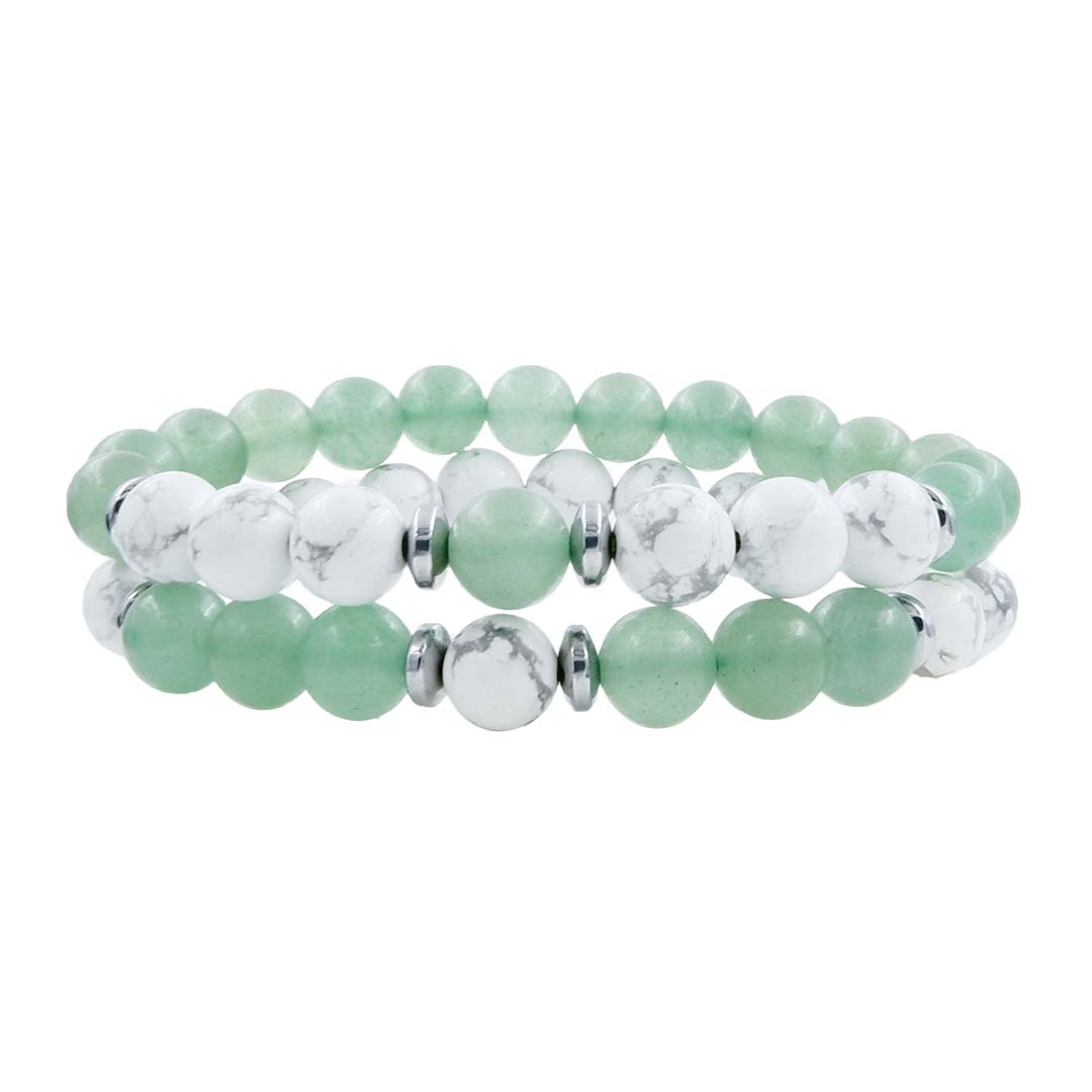 Increasing Love favor Paired Bracelet with Rose Quartz & Aventurine