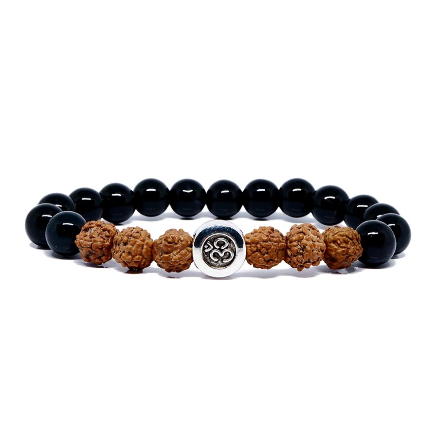 Purifying Rudraksha Agate Om Bracelet