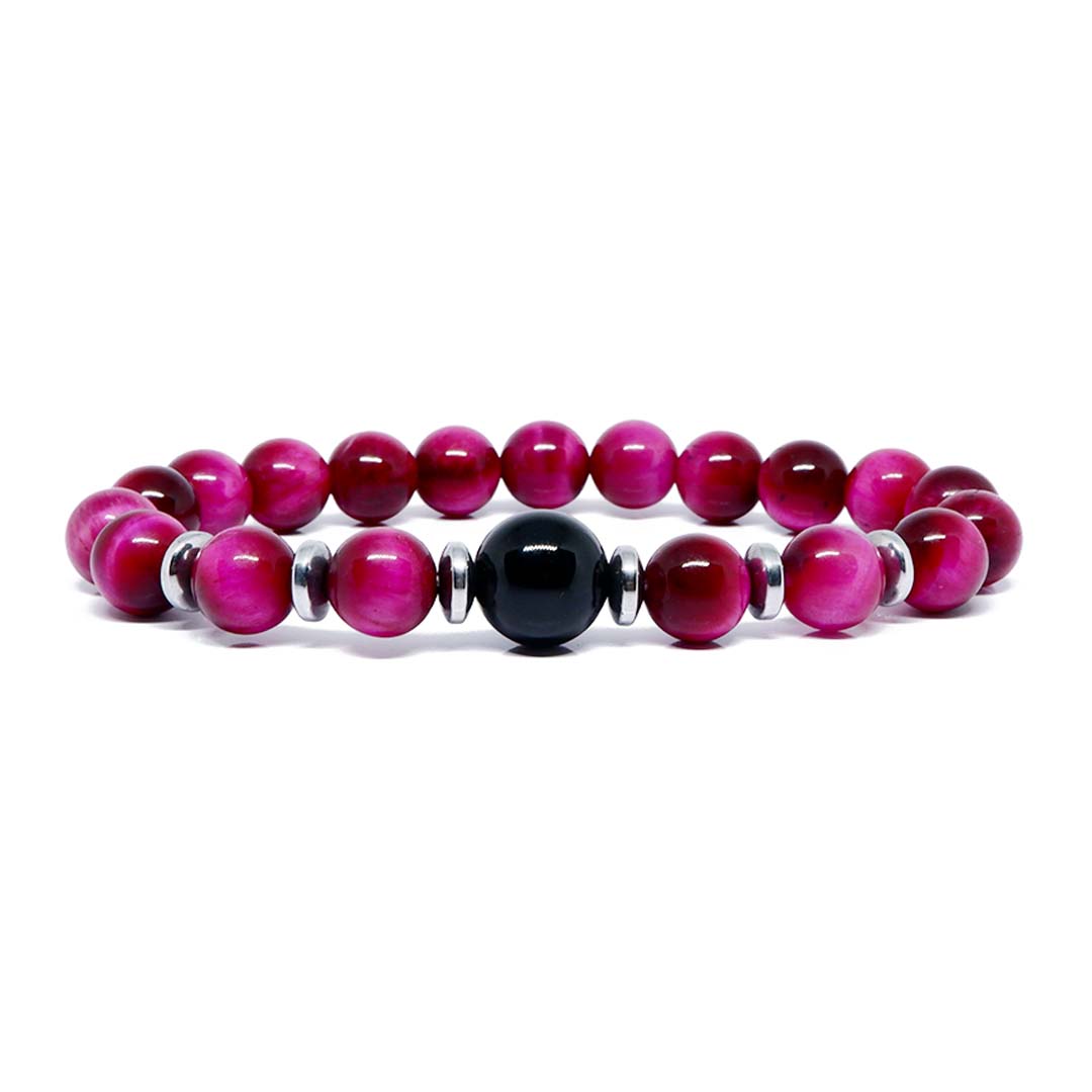 Improve Your Relationship Bond Pink And Blue Tiger Eye Couple Bracelet