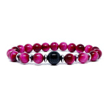 Improve Your Relationship Bond Pink And Blue Tiger Eye Couple Bracelet