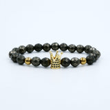 Diamond Cut Pyrite Crown Bracelet