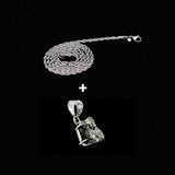 Geode Pyrite Talisman Pendant with Stainless Steel Chain
