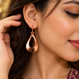 Copper Teardrop Earrings for Women | Traditionally Believed to Support Blood Circulation, Detoxification & Positive Energy