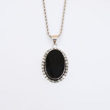 Tourmaline German Silver Pendant with Stainless Steel Rope Chain for Men/Women