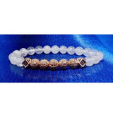 Royal Rose Quartz Bracelet with CZ Charms