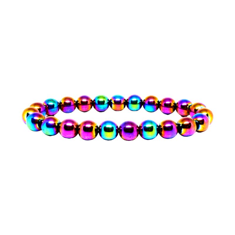 Healing Pain and is used to cure Headaches Rainbow Hematite Bracelet