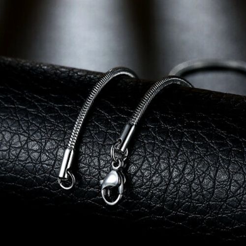Wealth + Success Tiger Eye German Silver Pendant with Stainless Steel Snake Chain for Men/Women