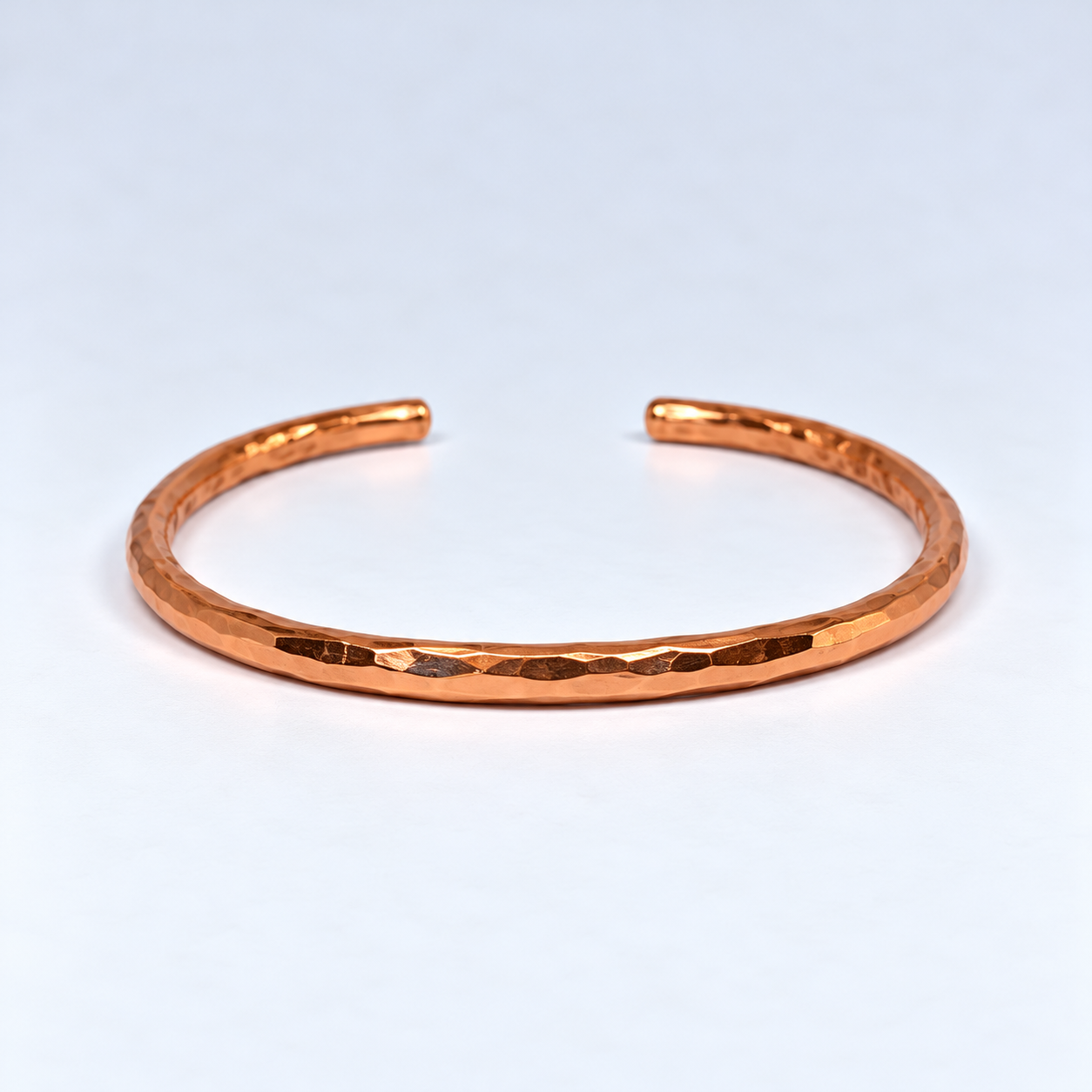 Hammered Copper Kada for Men & Women | 4 MM Designer Copper Bracelet