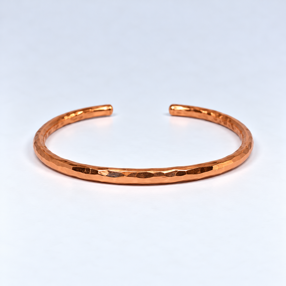 Hammered Copper Kada for Men & Women | 4 MM Designer Copper Bracelet