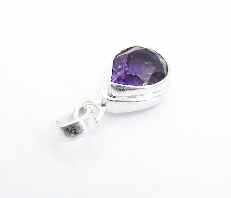 CY Amethyst Pendant Necklace in S-925 Silver