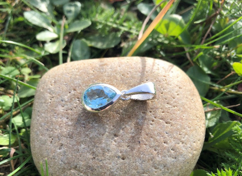 Blue Topaz stone Pendant original stone