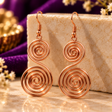 Copper Jalebi Spiral Earrings for Women - improves blood circulation/removes toxins