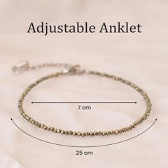 Raw Pyrite Money Magnet Anklet – For Wealth, Confidence & Success