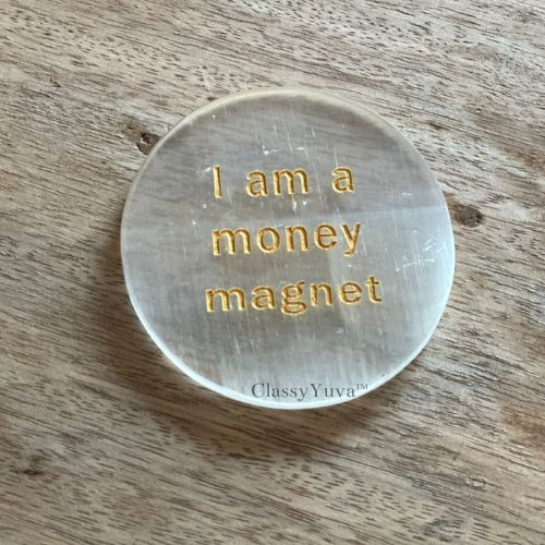 100% Natural Selenite Money Magnet Charging Plate – Attract Wealth & Financial Growth