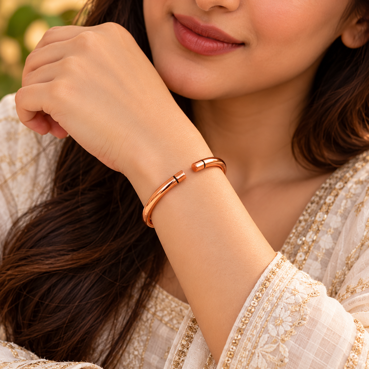 Copper Kada Bracelet for Men & Women | Adjustable Tamba Kada | Traditional Copper Bracelet