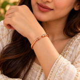 Copper Kada Bracelet for Men & Women | Adjustable Tamba Kada | Traditional Copper Bracelet